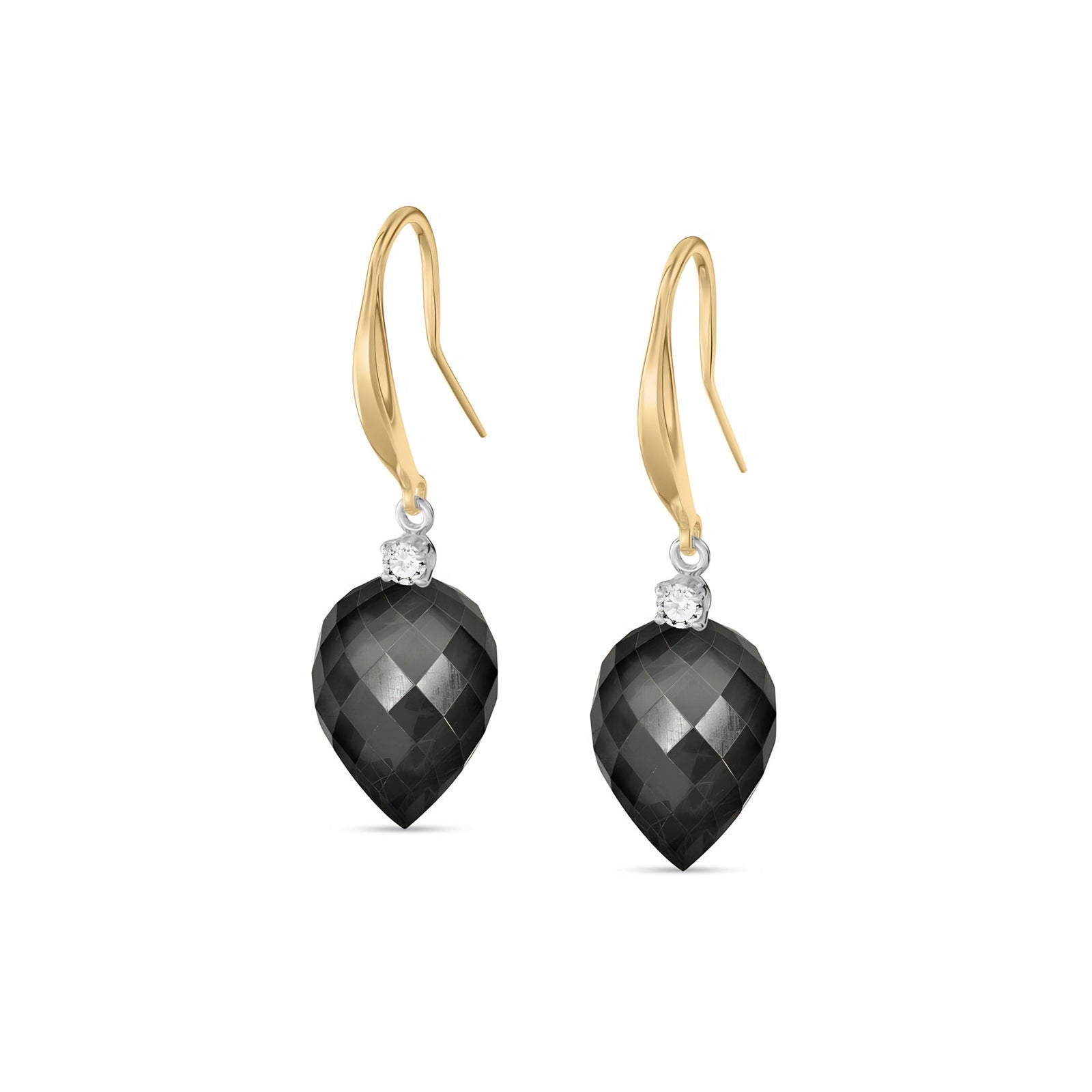 Yellow Gold Earrings Sapphire 10K — Rosangela