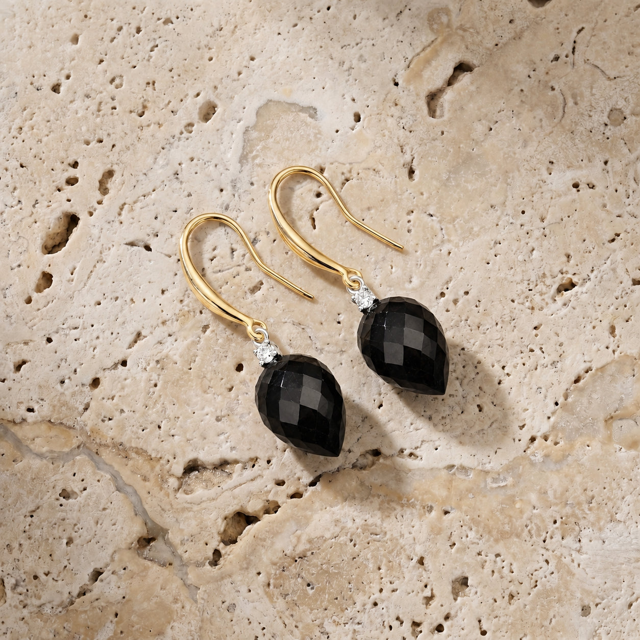 Yellow Gold Earrings Sapphire 10K — Rosangela