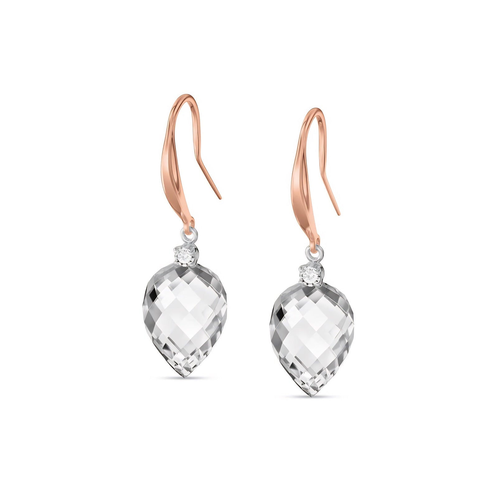 Rose Gold Earrings Emerald 10K — Rosangela