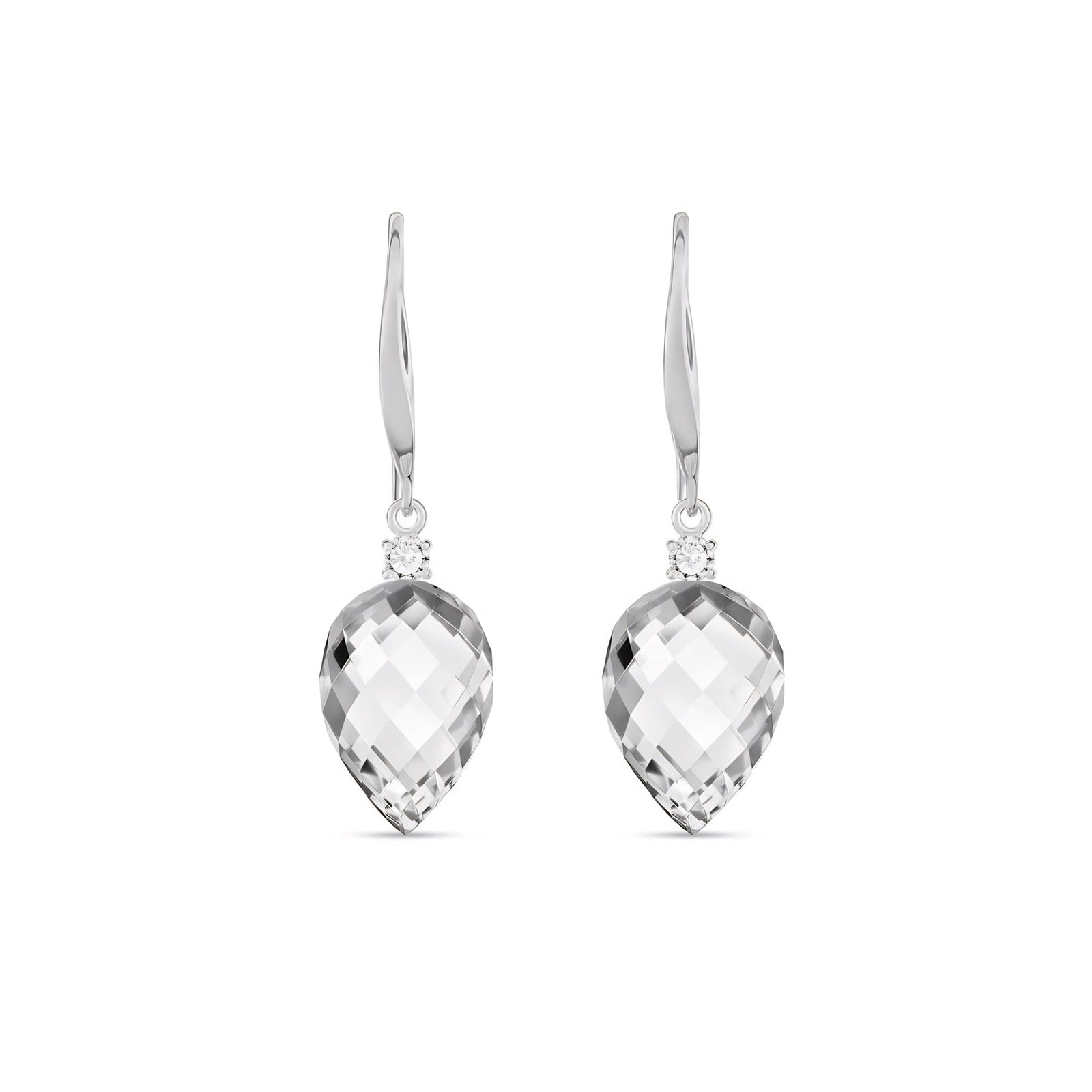 White Gold Earrings Emerald 10K — Rosangela