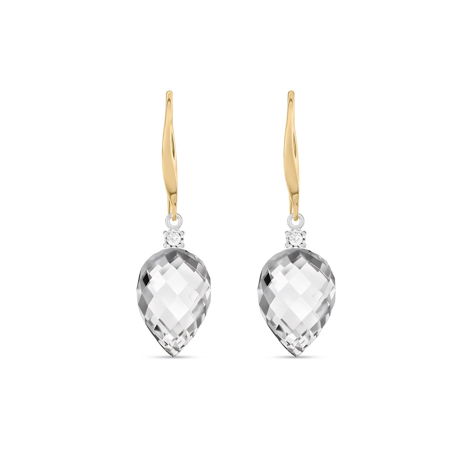 Yellow Gold Earrings Emerald 10K — Rosangela