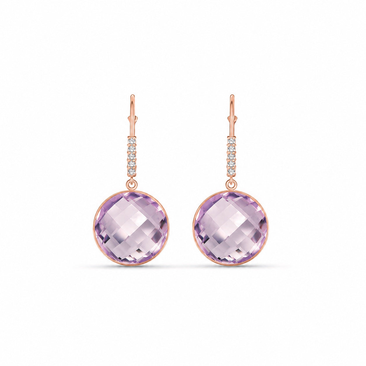 Rose Gold Earrings Ruby 10K — Felicia