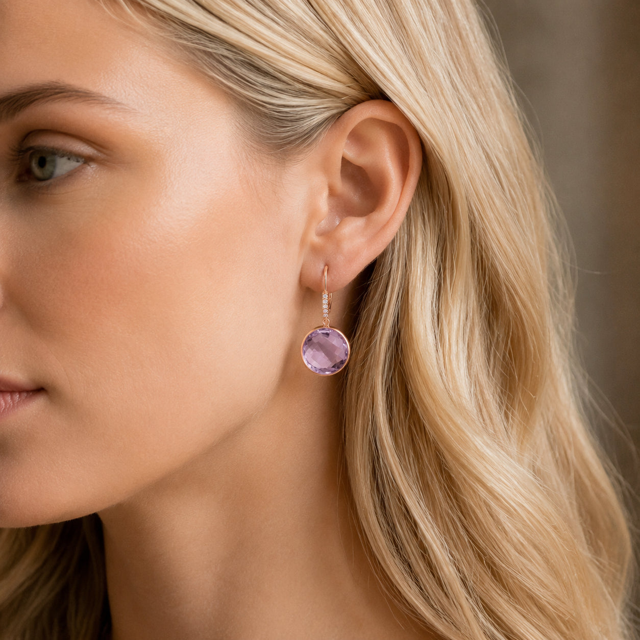 Rose Gold Earrings Ruby 10K — Felicia