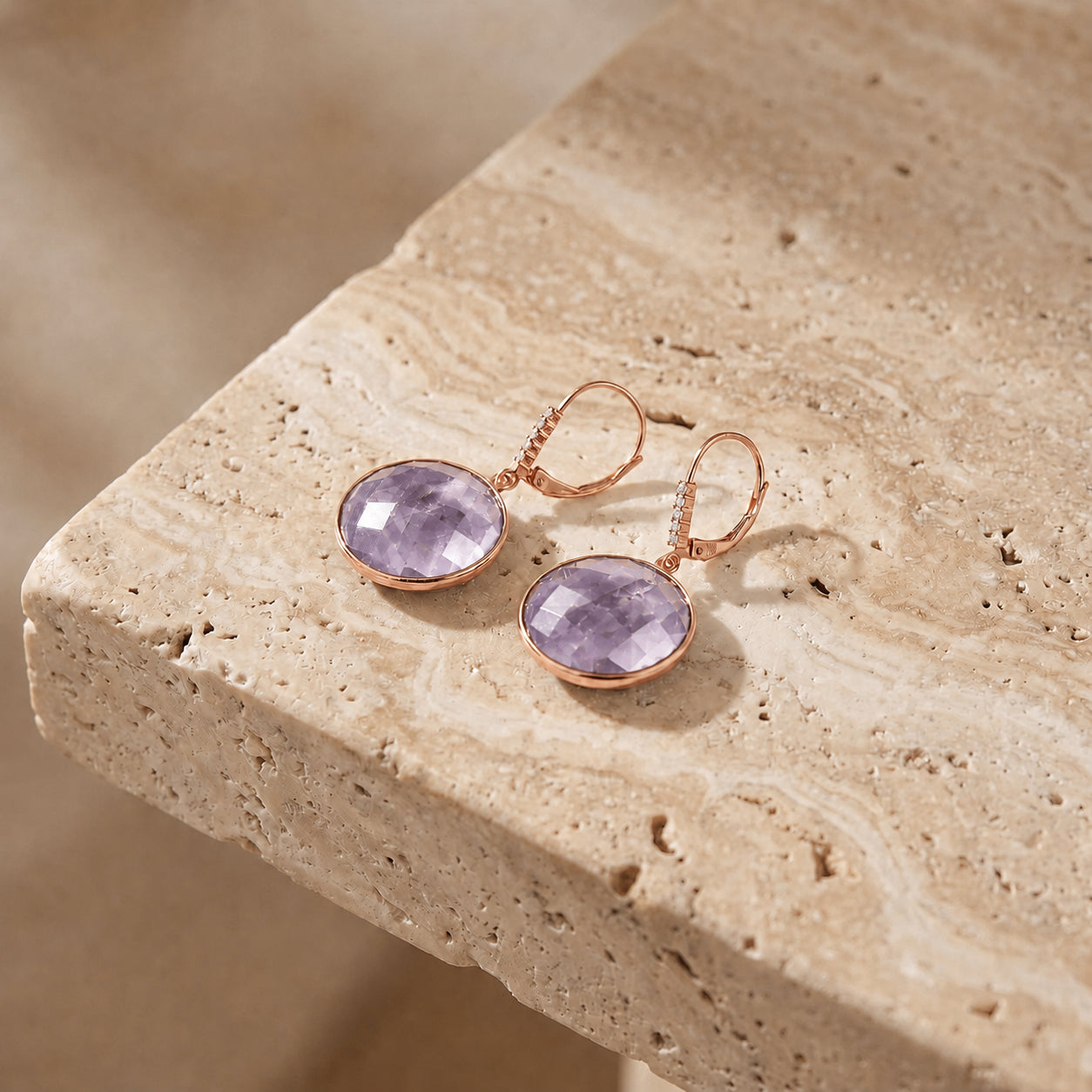 Rose Gold Earrings Ruby 10K — Felicia