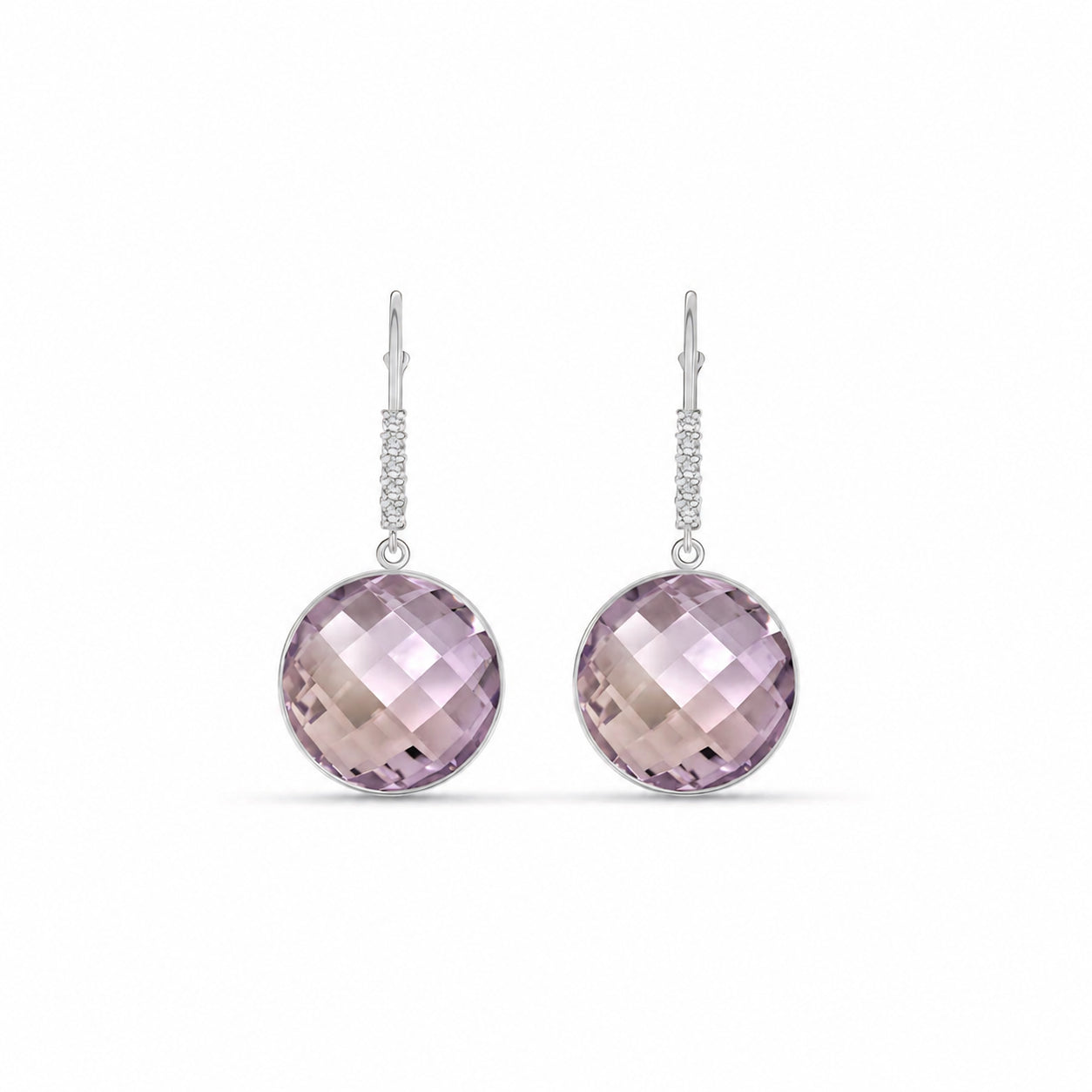 White Gold Earrings Ruby 10K — Felicia