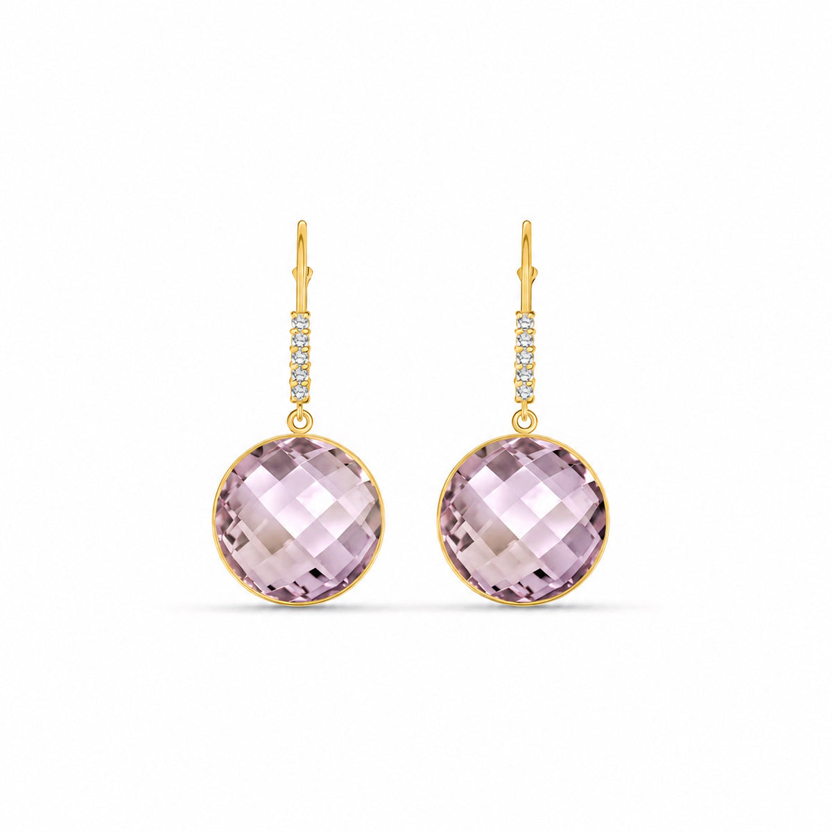 Yellow Gold Earrings Ruby 10K — Felicia