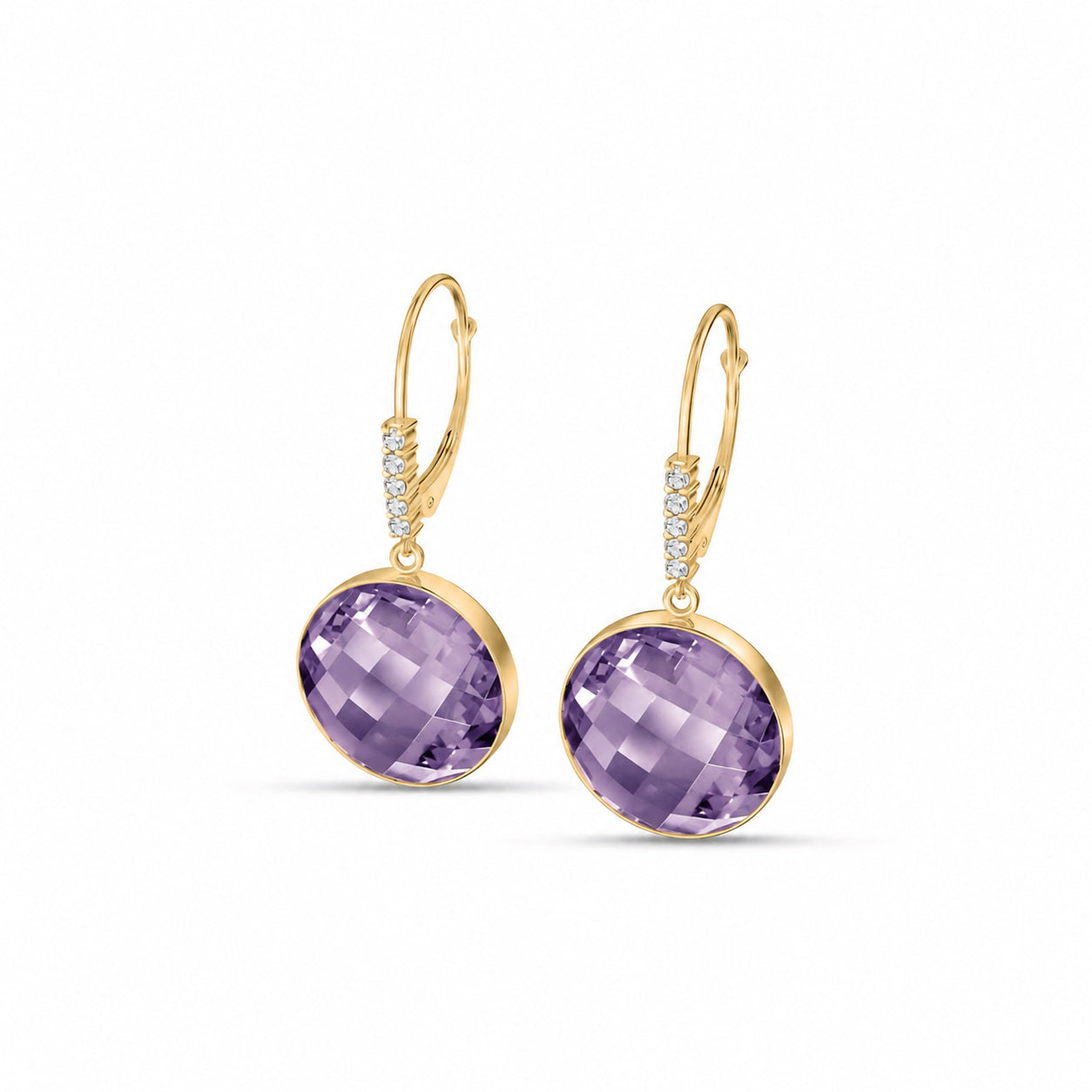 Yellow Gold Earrings Ruby 10K — Felicia