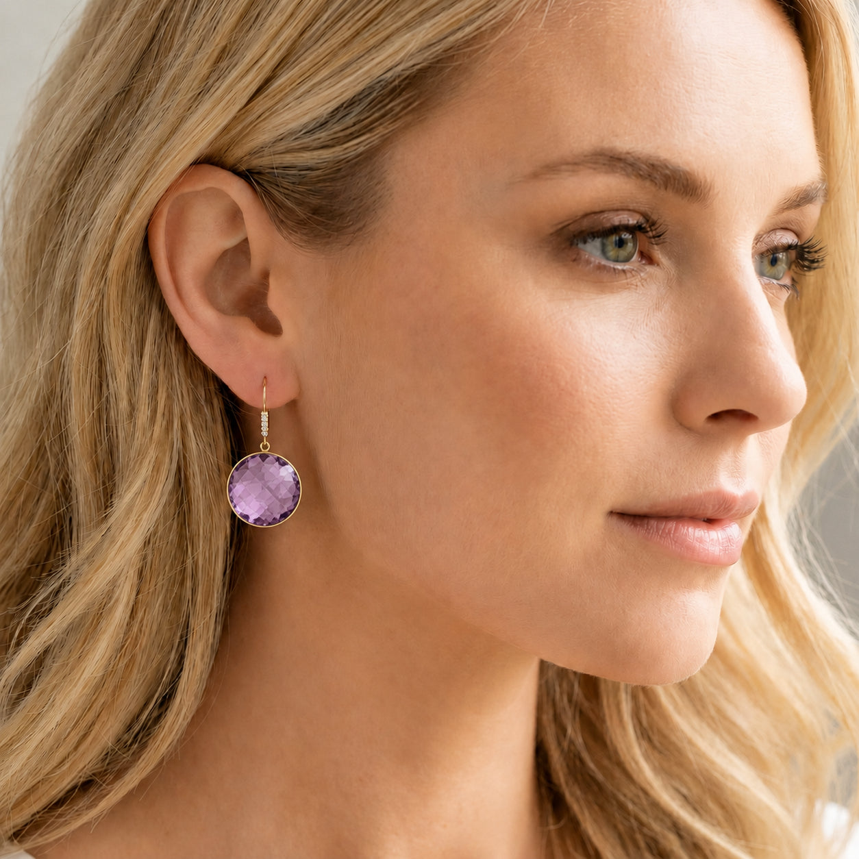 Yellow Gold Earrings Ruby 10K — Felicia