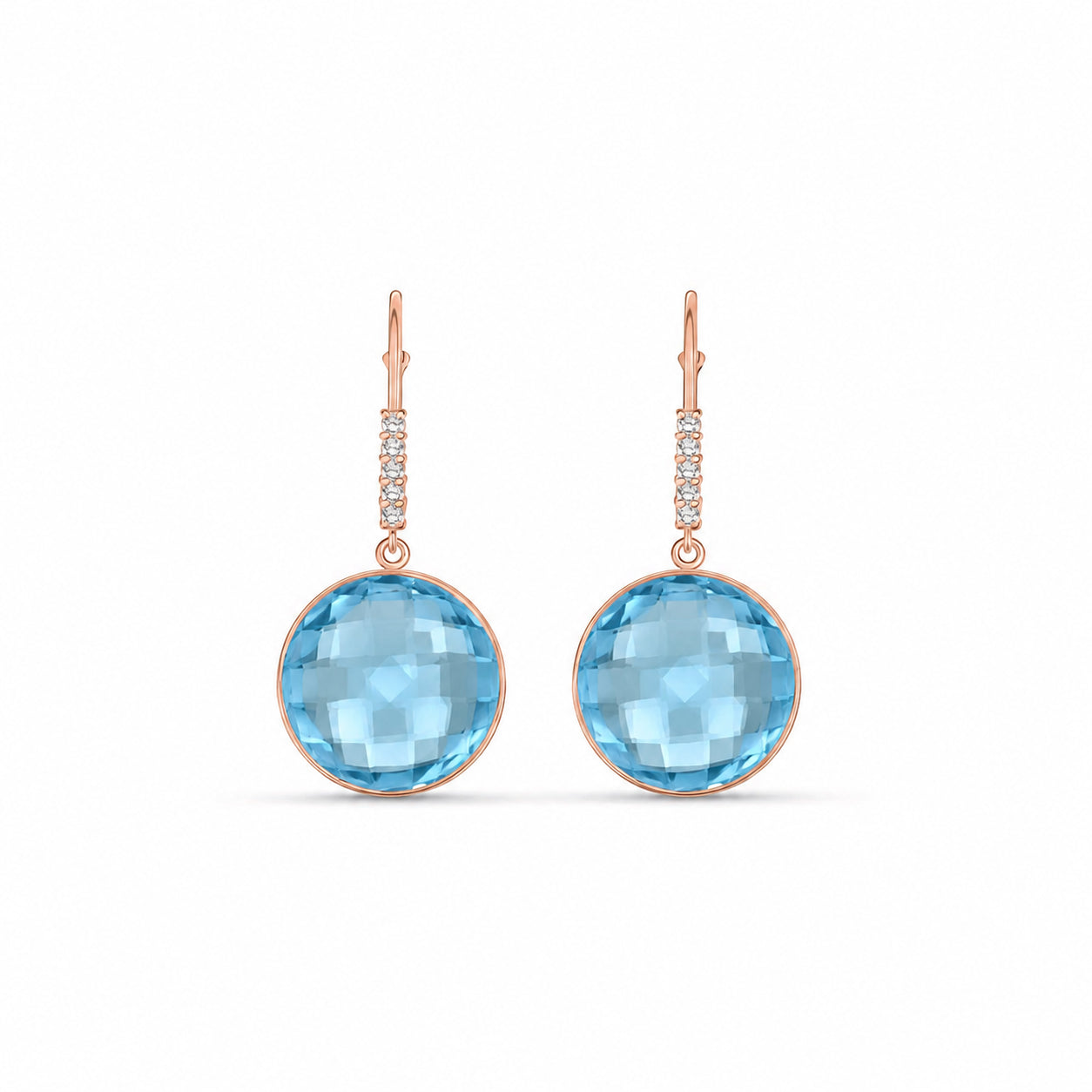 Rose Gold Earrings Sapphire 10K — Felicia