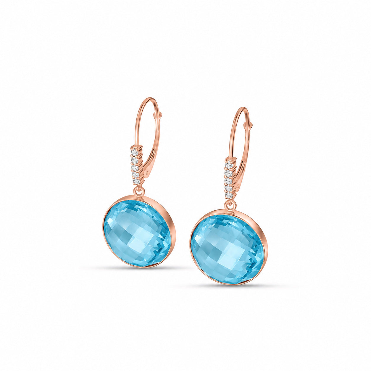 Rose Gold Earrings Sapphire 10K — Felicia