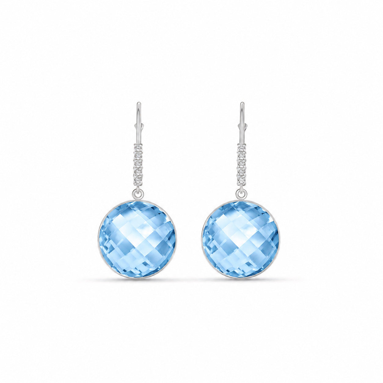 White Gold Earrings Sapphire 10K — Felicia