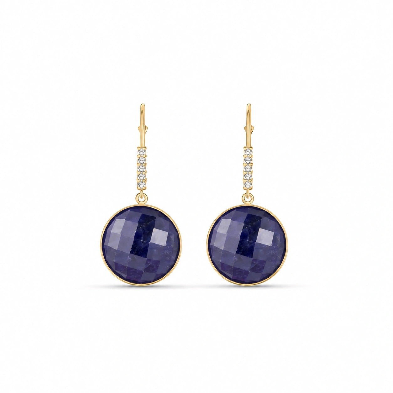 Yellow Gold Earrings Sapphire 10K — Felicia