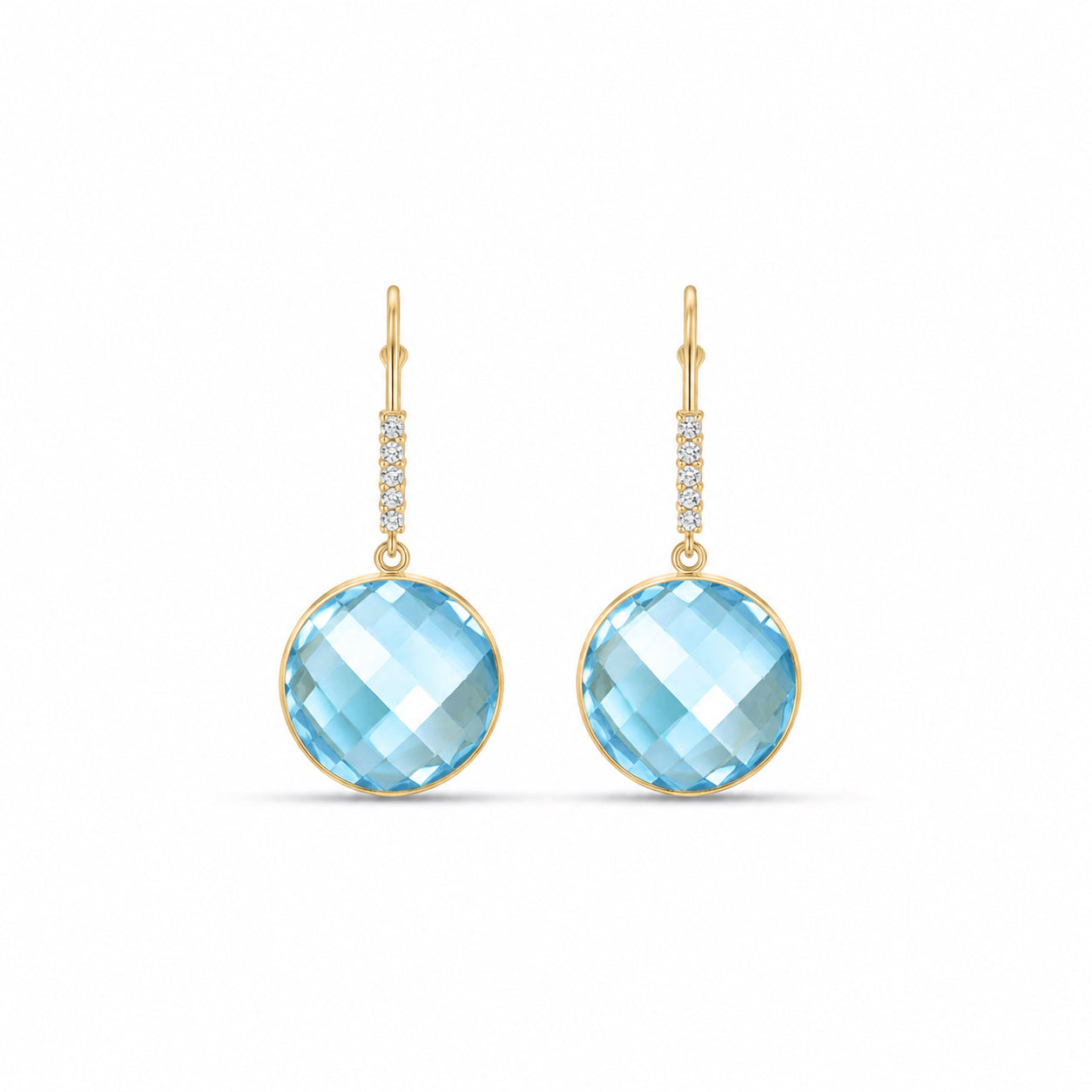 Yellow Gold Earrings Sapphire 10K — Felicia