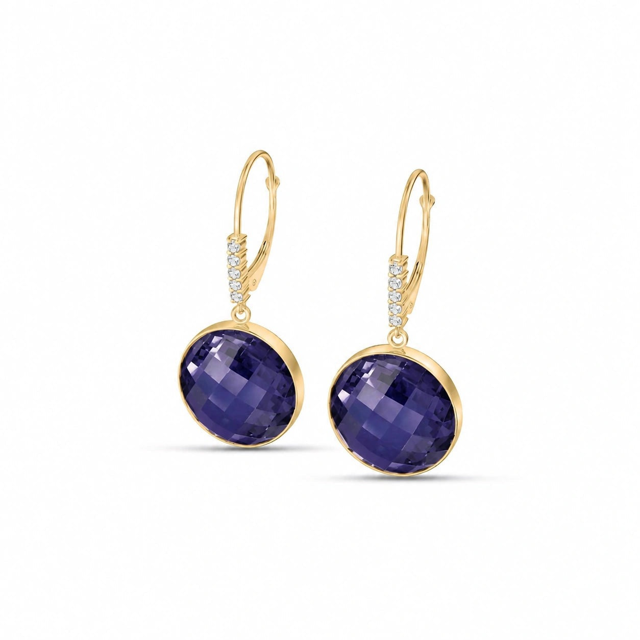 Yellow Gold Earrings Sapphire 10K — Felicia
