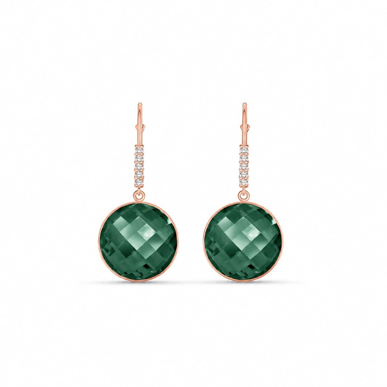 Rose Gold Earrings Diamond 10K — Felicia