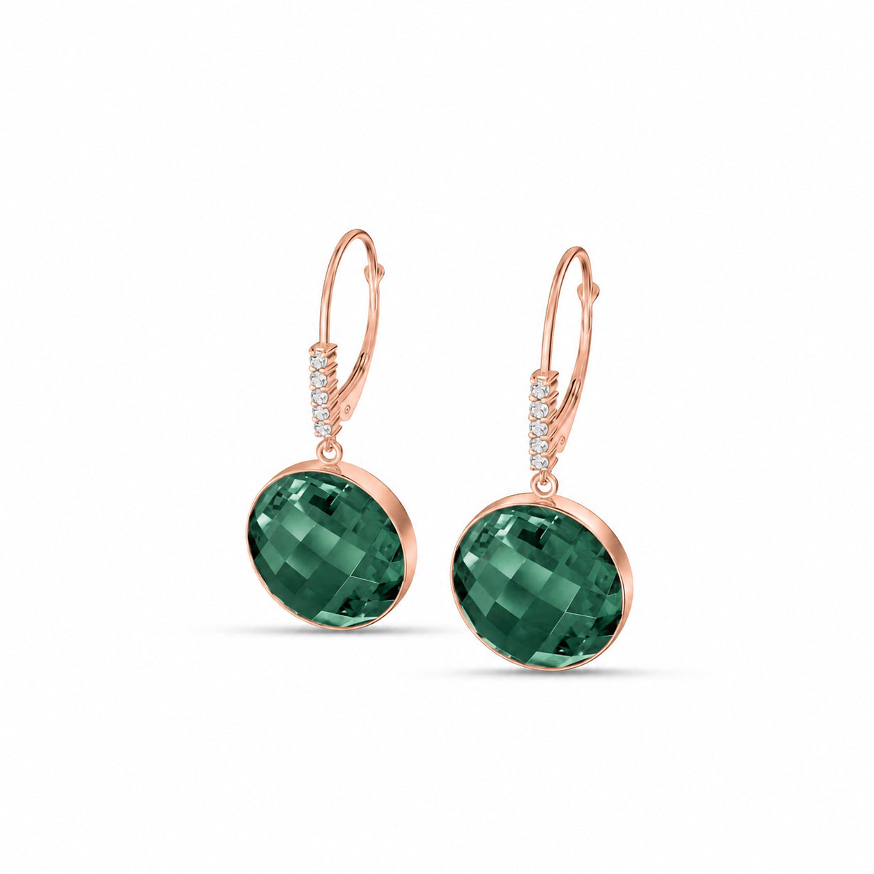 Rose Gold Earrings Diamond 10K — Felicia