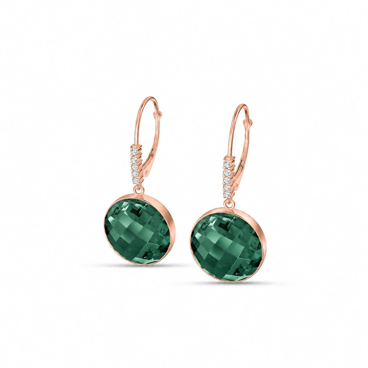 Rose Gold Earrings Diamond 10K — Felicia