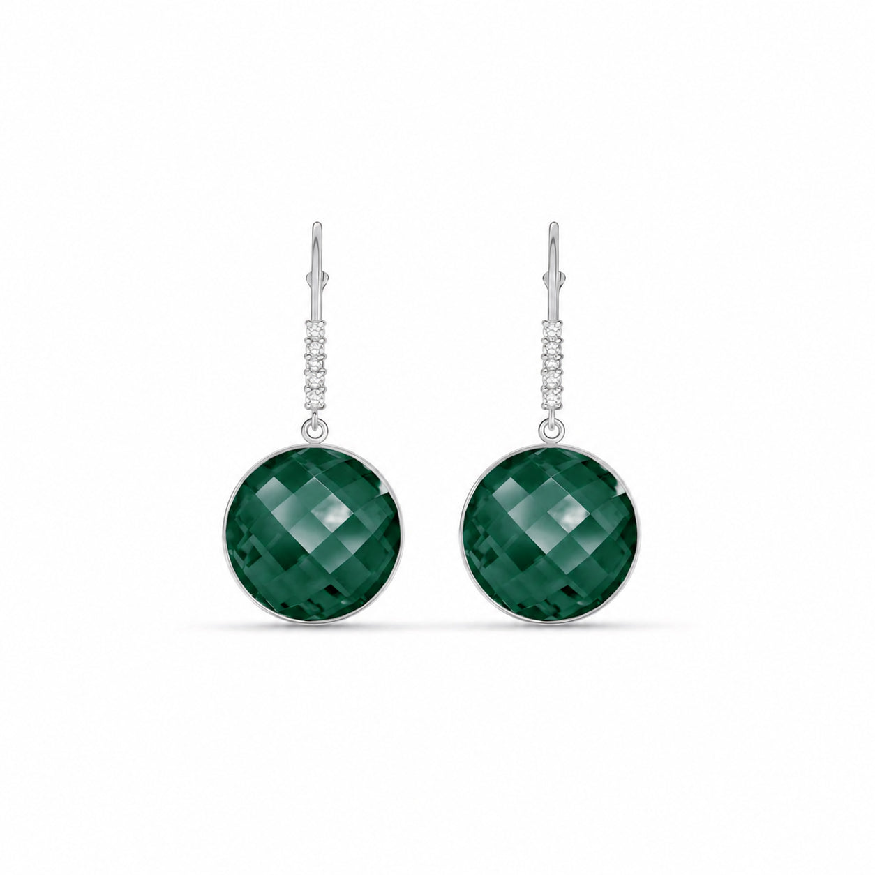 White Gold Earrings Diamond 10K — Felicia