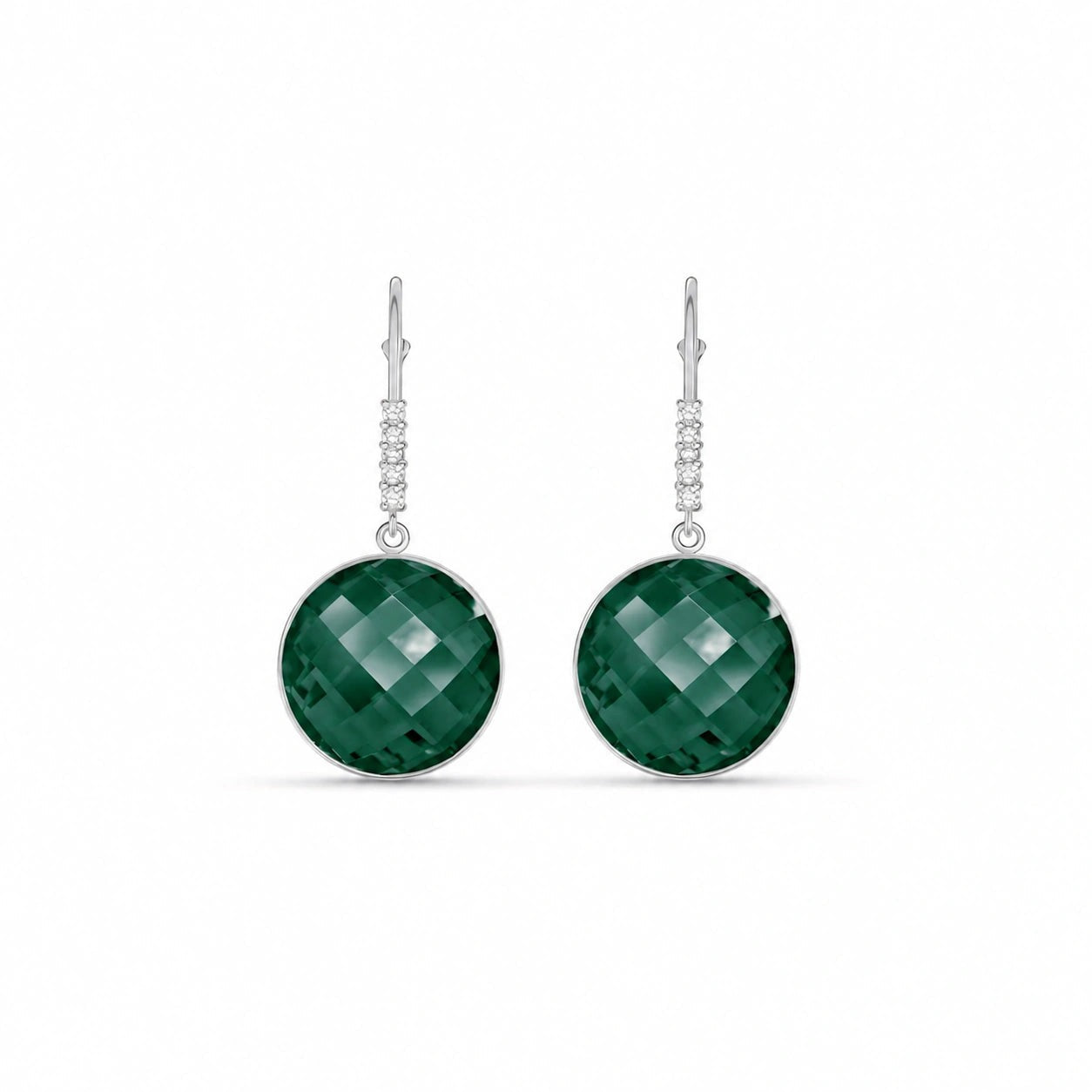 White Gold Earrings Diamond 10K — Felicia