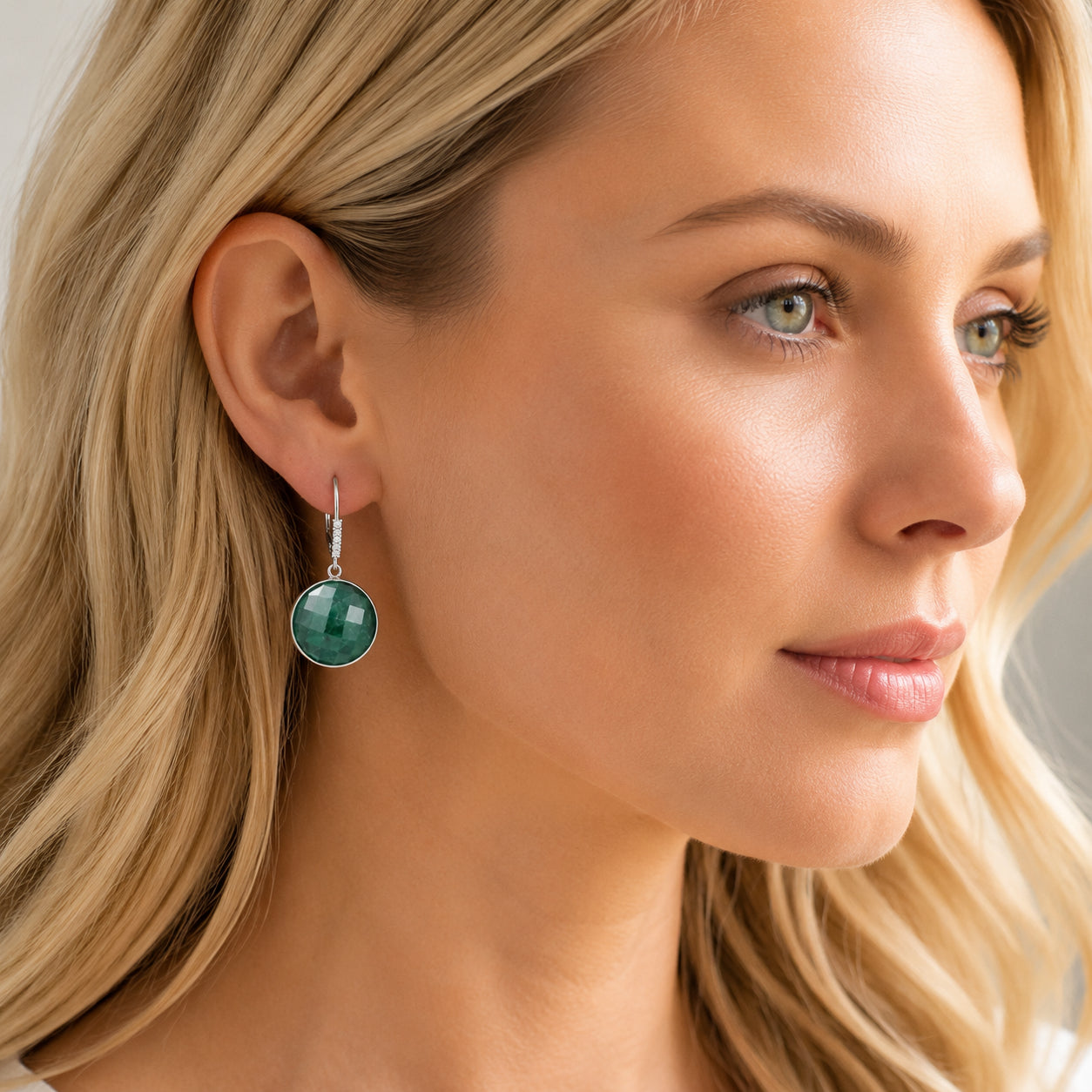 White Gold Earrings Diamond 10K — Felicia