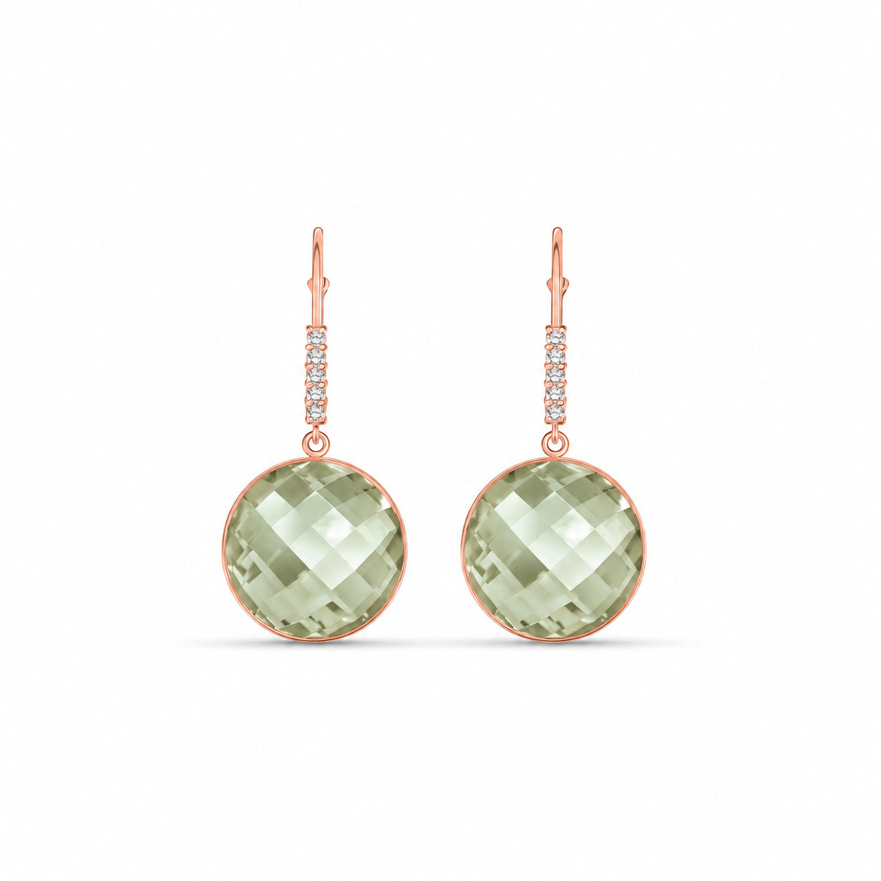 Rose Gold Earrings Blue Topaz 10K — Felicia