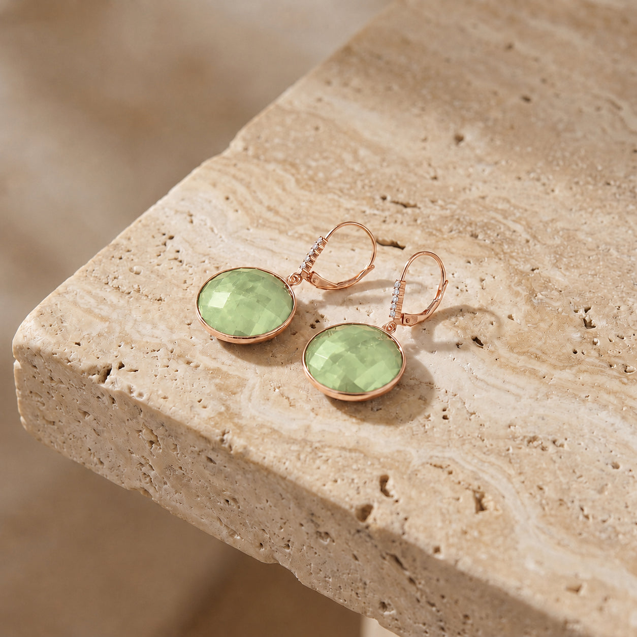 Rose Gold Earrings Blue Topaz 10K — Felicia