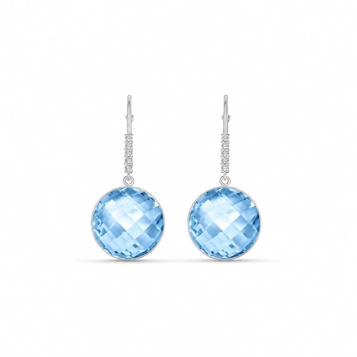 White Gold Earrings Blue Topaz 10K — Felicia