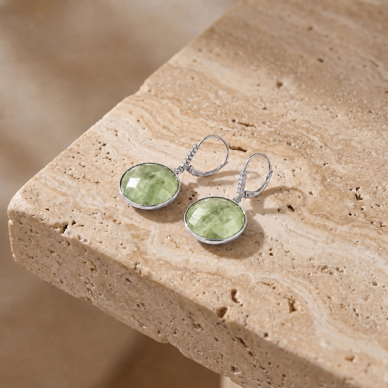 White Gold Earrings Blue Topaz 10K — Felicia