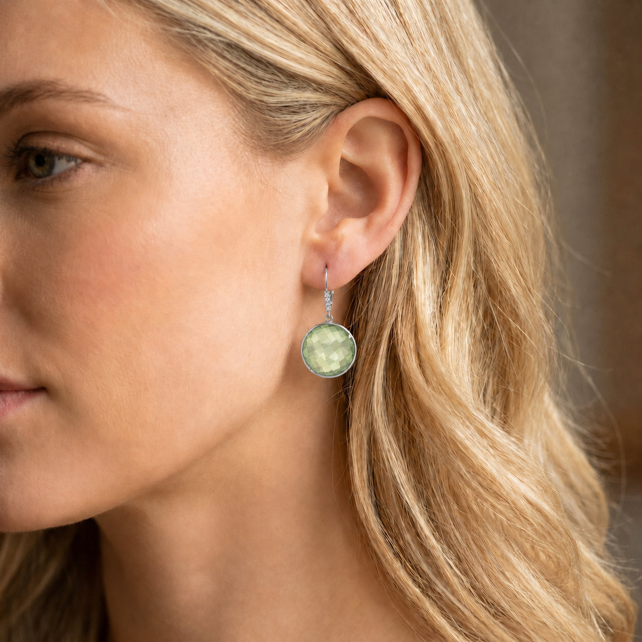 White Gold Earrings Blue Topaz 10K — Felicia