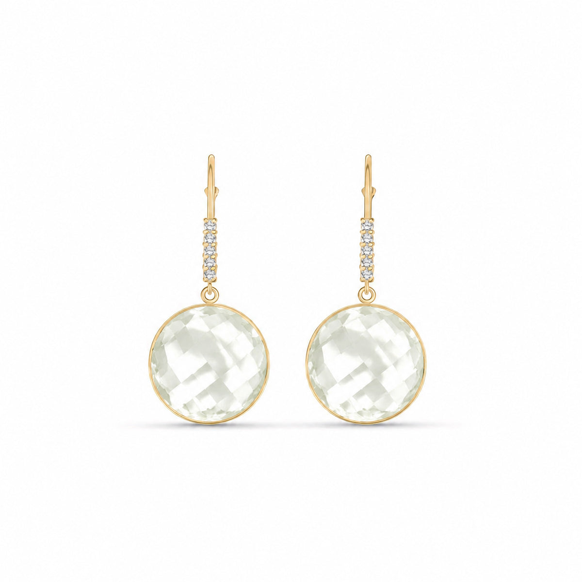 Yellow Gold Earrings Blue Topaz 10K — Felicia