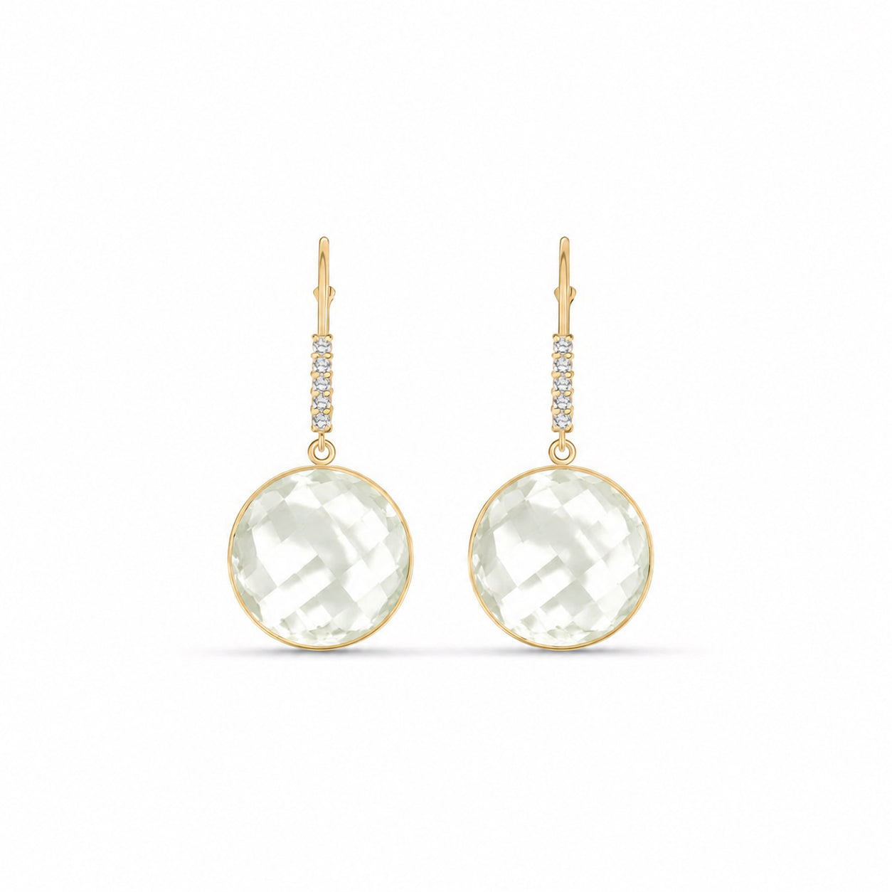 Yellow Gold Earrings Blue Topaz 10K — Felicia