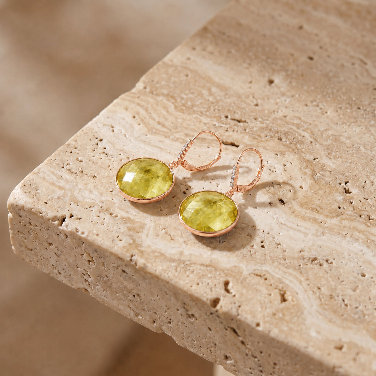 Rose Gold Earrings Amethyst 10K — Felicia