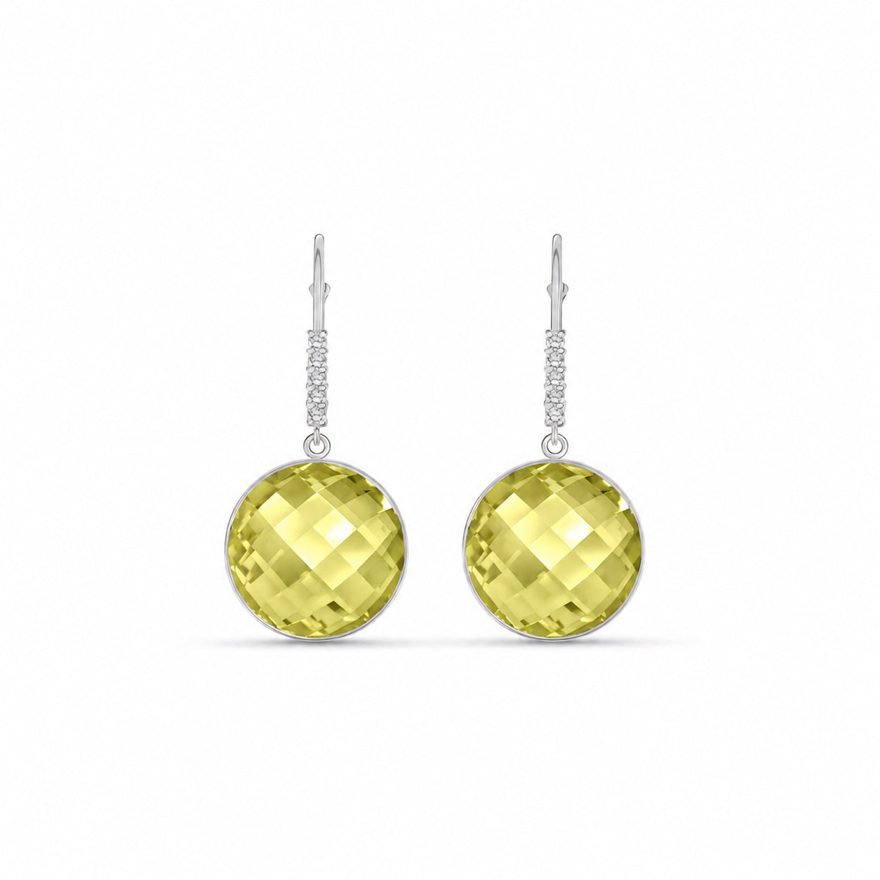 White Gold Earrings Amethyst 10K — Felicia
