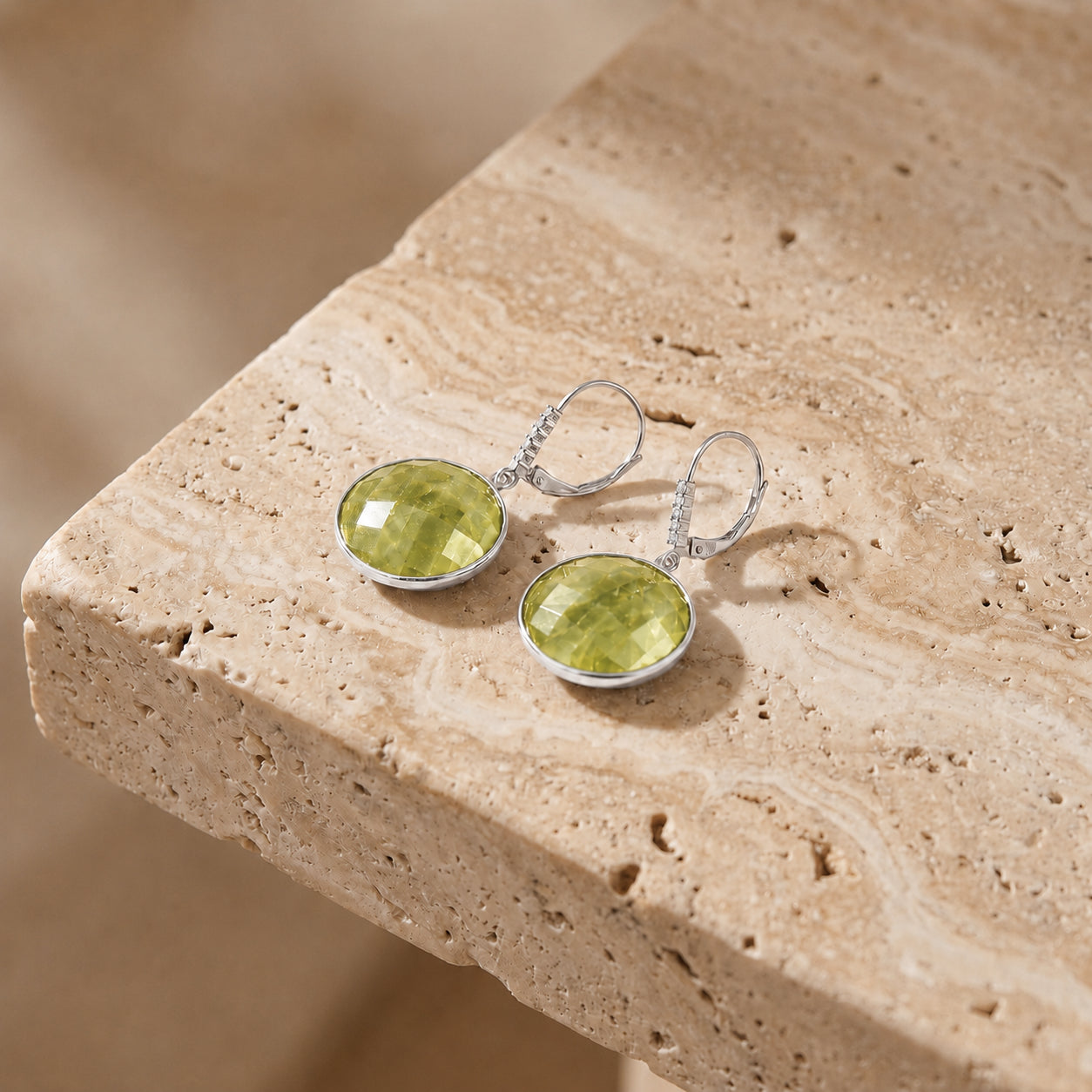 White Gold Earrings Amethyst 10K — Felicia