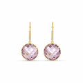 Yellow Gold Earrings Amethyst 10K — Felicia