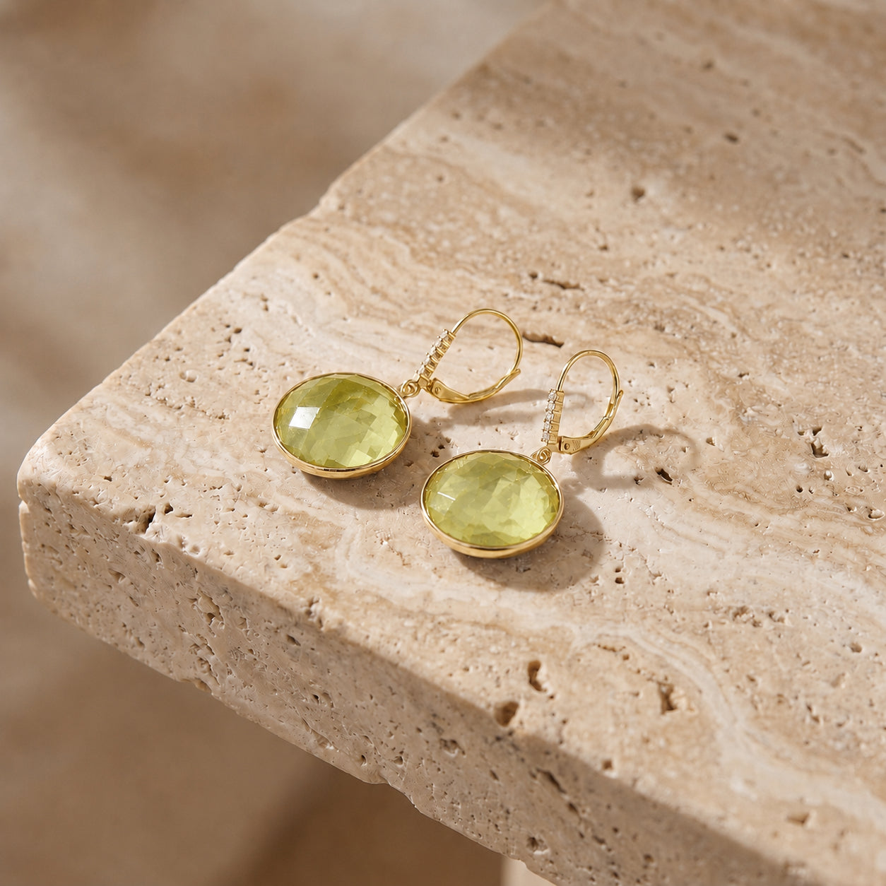 Yellow Gold Earrings Amethyst 10K — Felicia