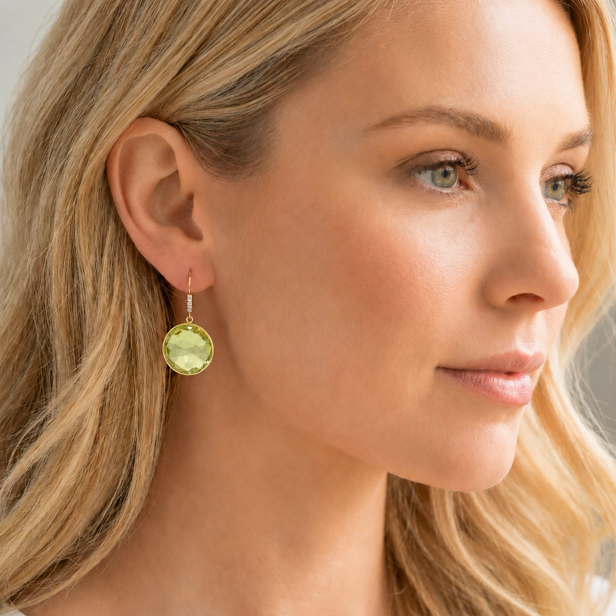 Yellow Gold Earrings Amethyst 10K — Felicia