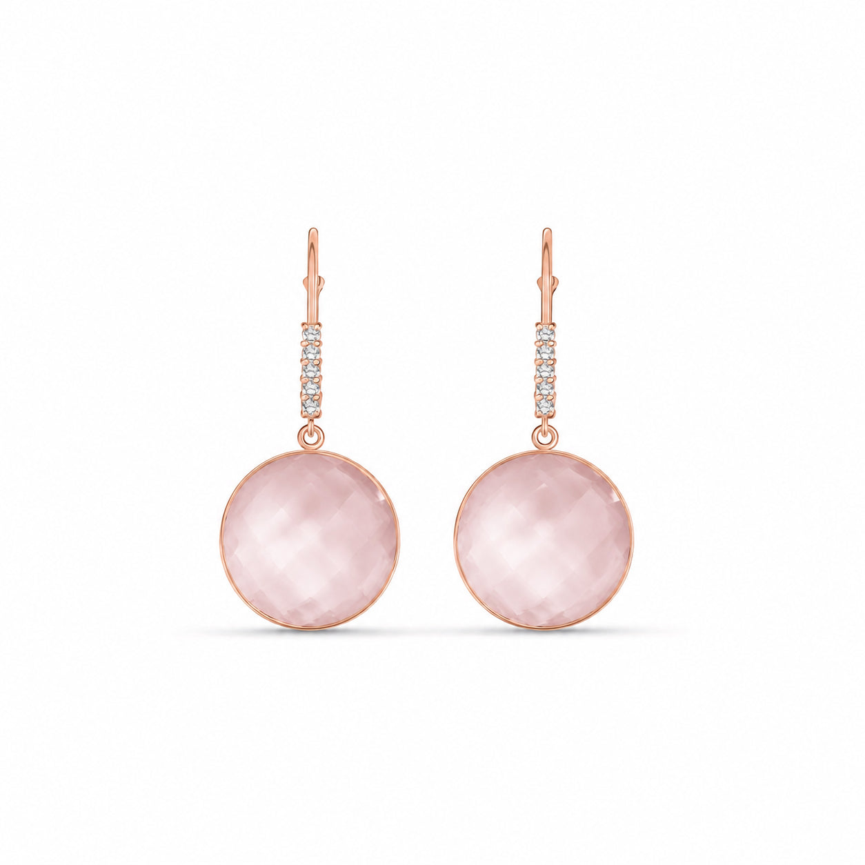 Rose Gold Earrings Green Amethyst 10K — Felicia