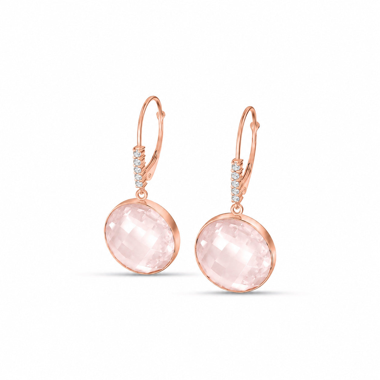 Rose Gold Earrings Green Amethyst 10K — Felicia