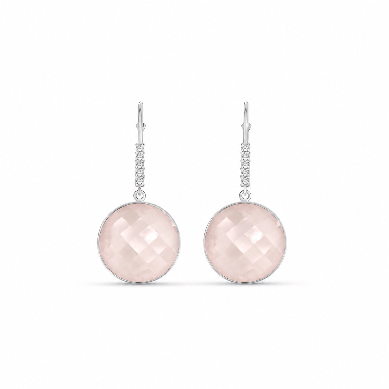 White Gold Earrings Green Amethyst 10K — Felicia