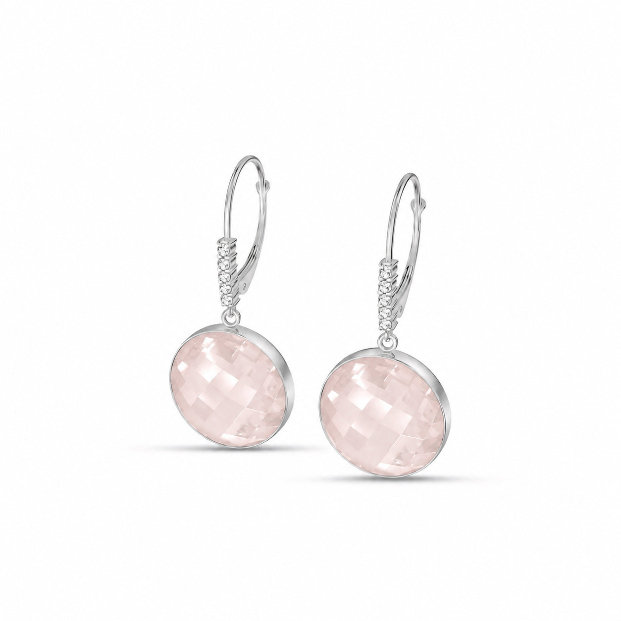 White Gold Earrings Green Amethyst 10K — Felicia