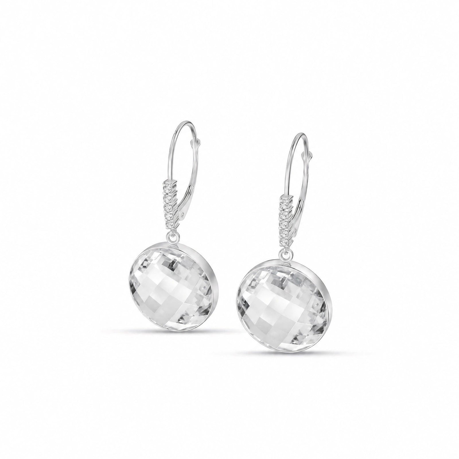 White Gold Earrings Green Amethyst 10K — Felicia