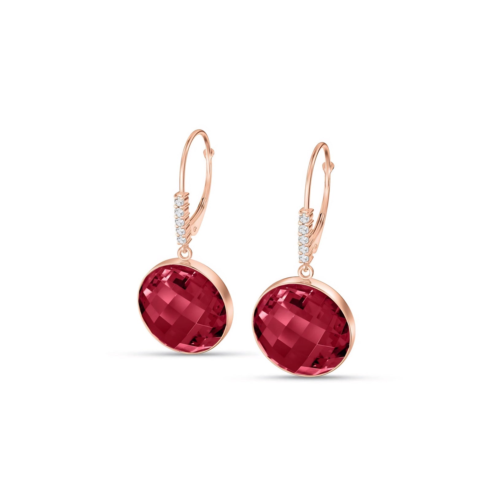 Rose Gold Earrings White Topaz 10K — Felicia