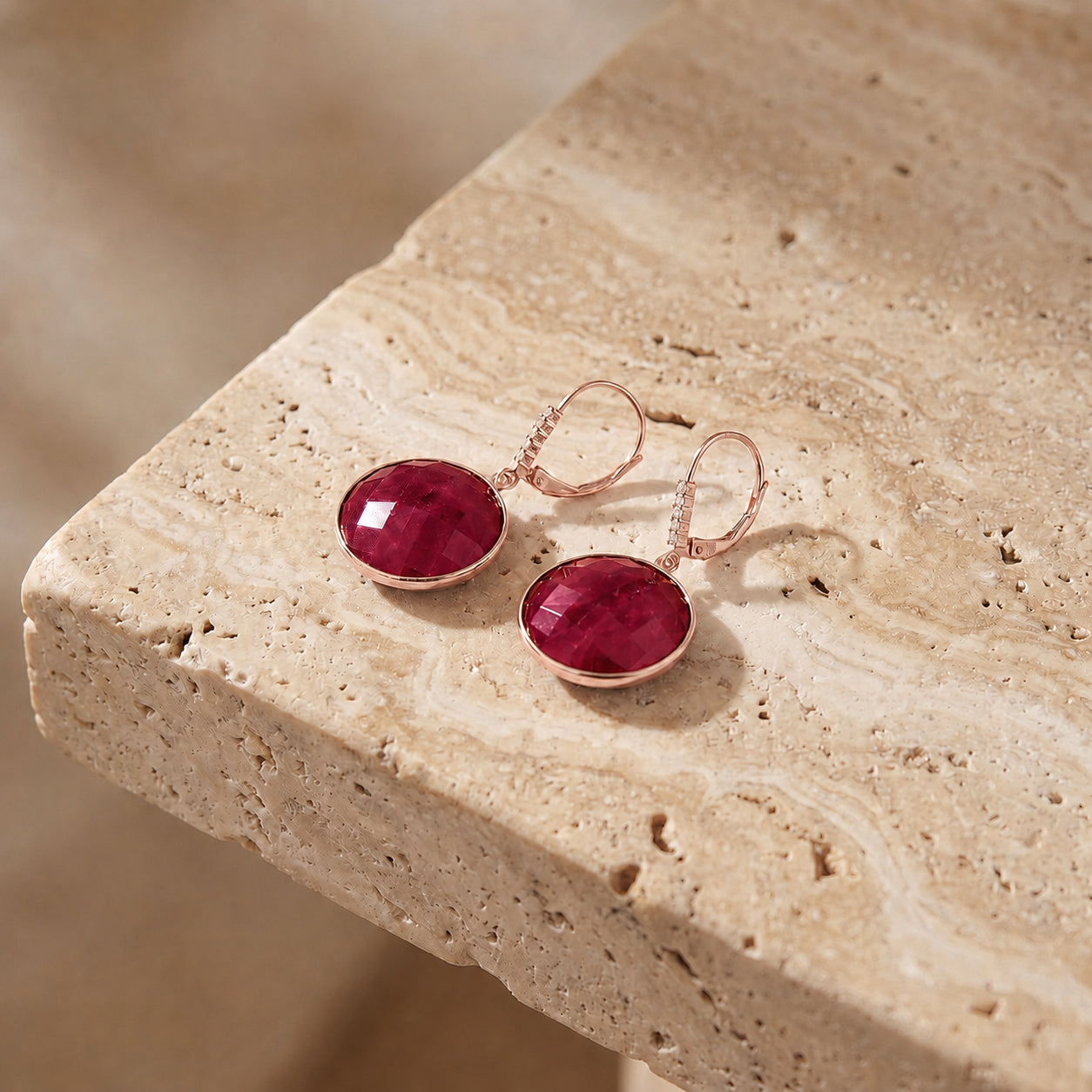 Rose Gold Earrings White Topaz 10K — Felicia