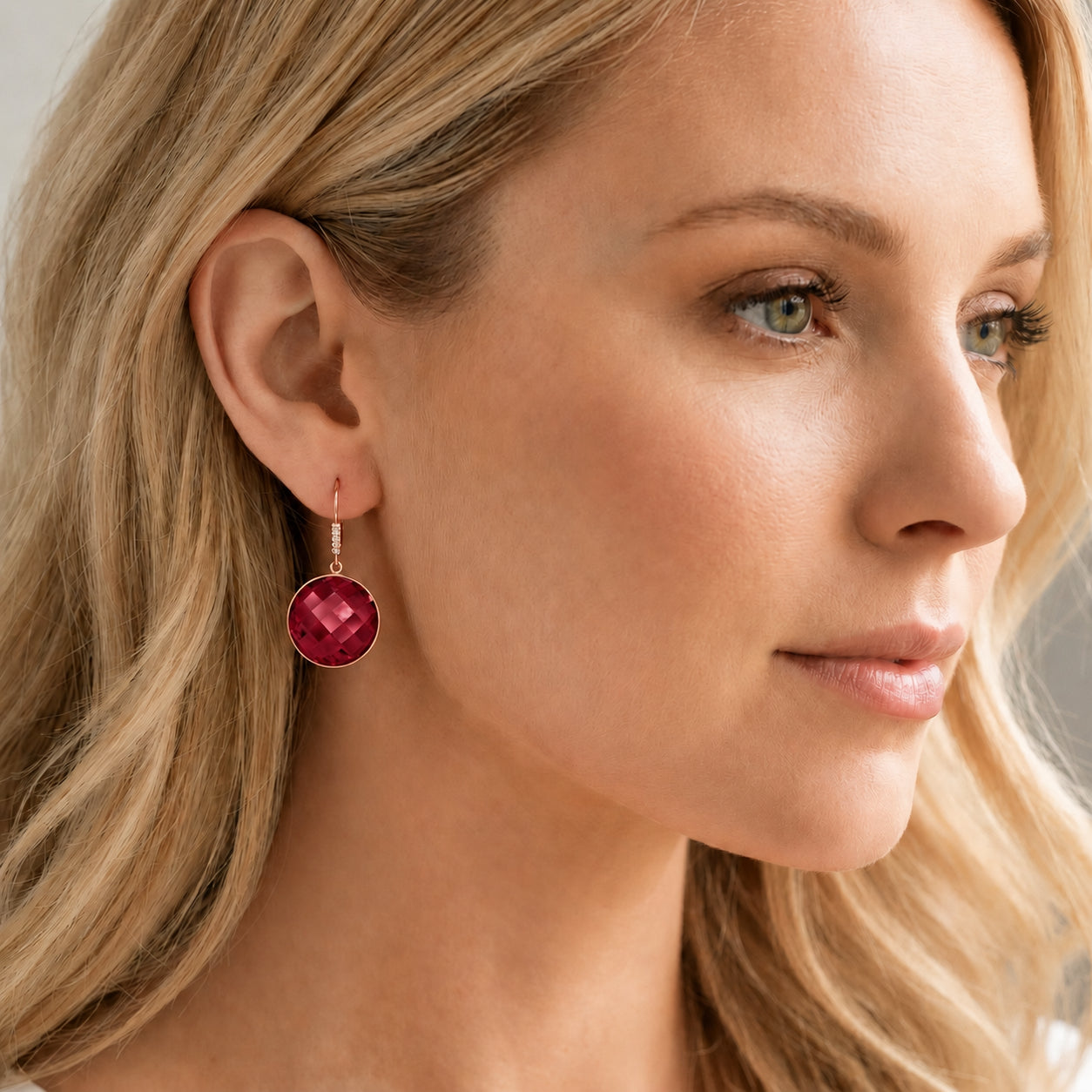 Rose Gold Earrings White Topaz 10K — Felicia