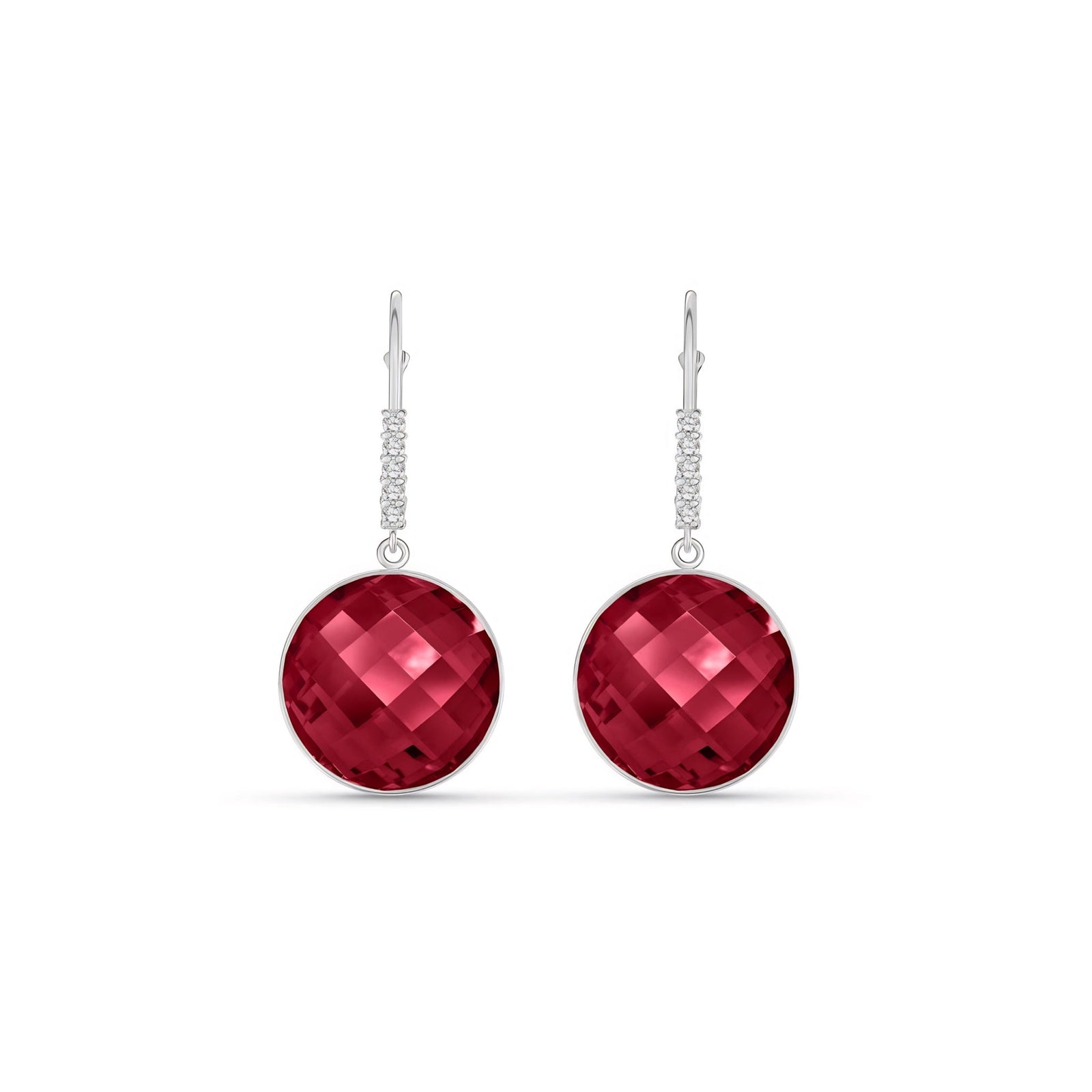 White Gold Earrings White Topaz 10K — Felicia