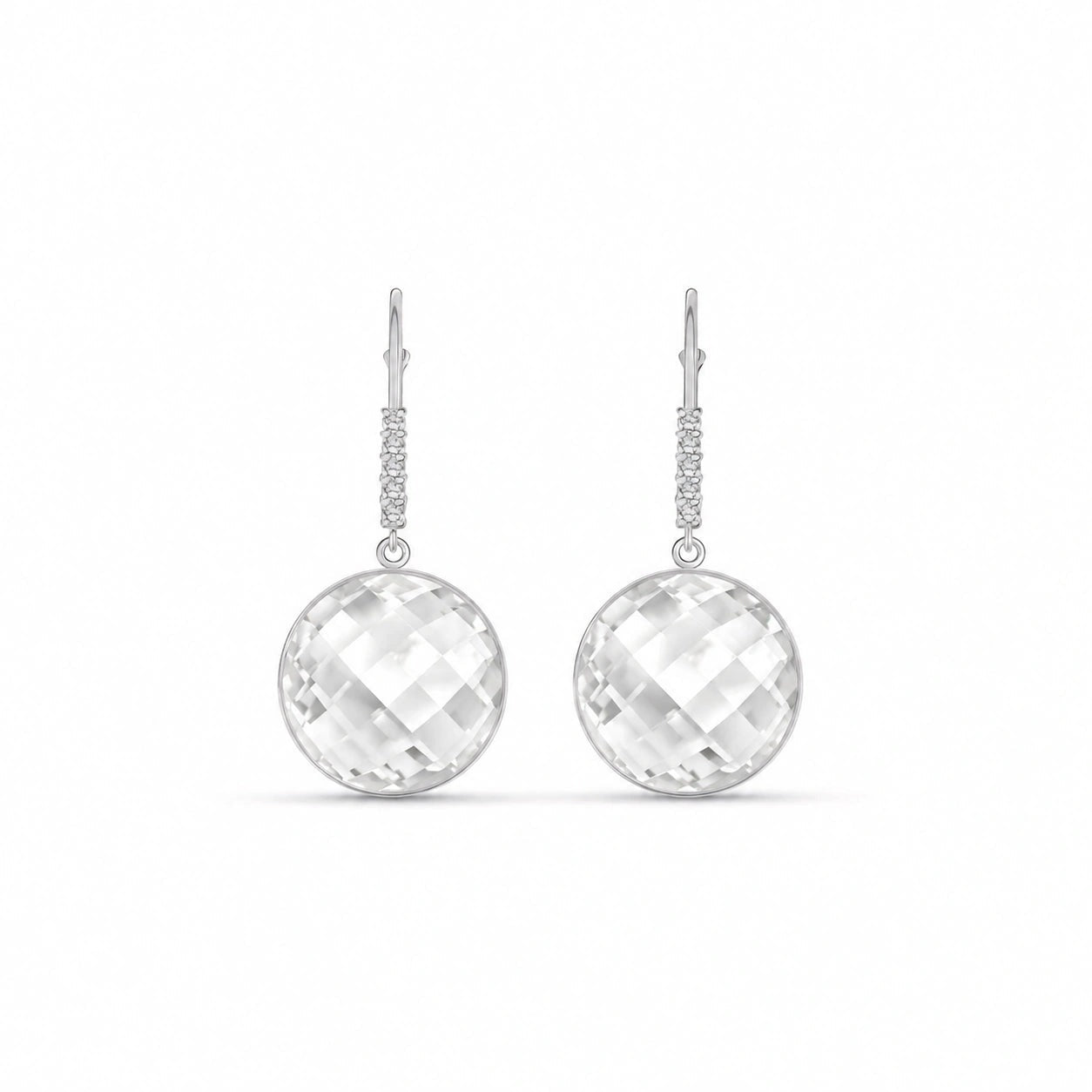 White Gold Earrings White Topaz 10K — Felicia