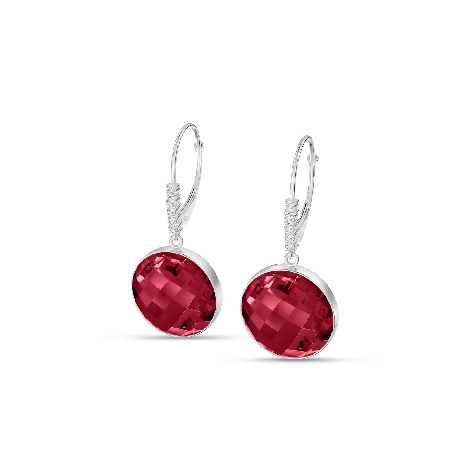 White Gold Earrings White Topaz 10K — Felicia