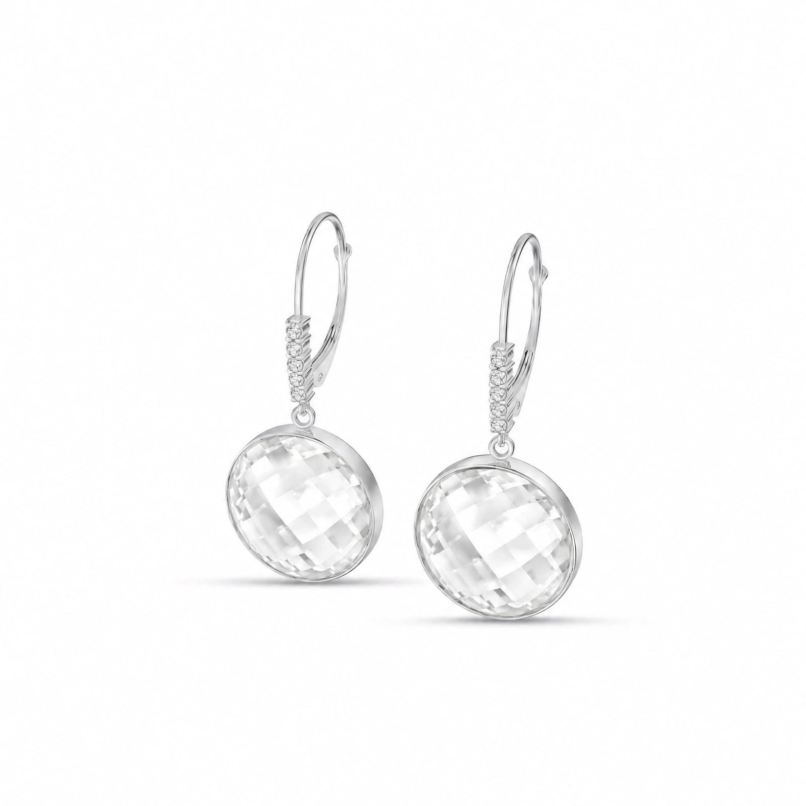 White Gold Earrings White Topaz 10K — Felicia