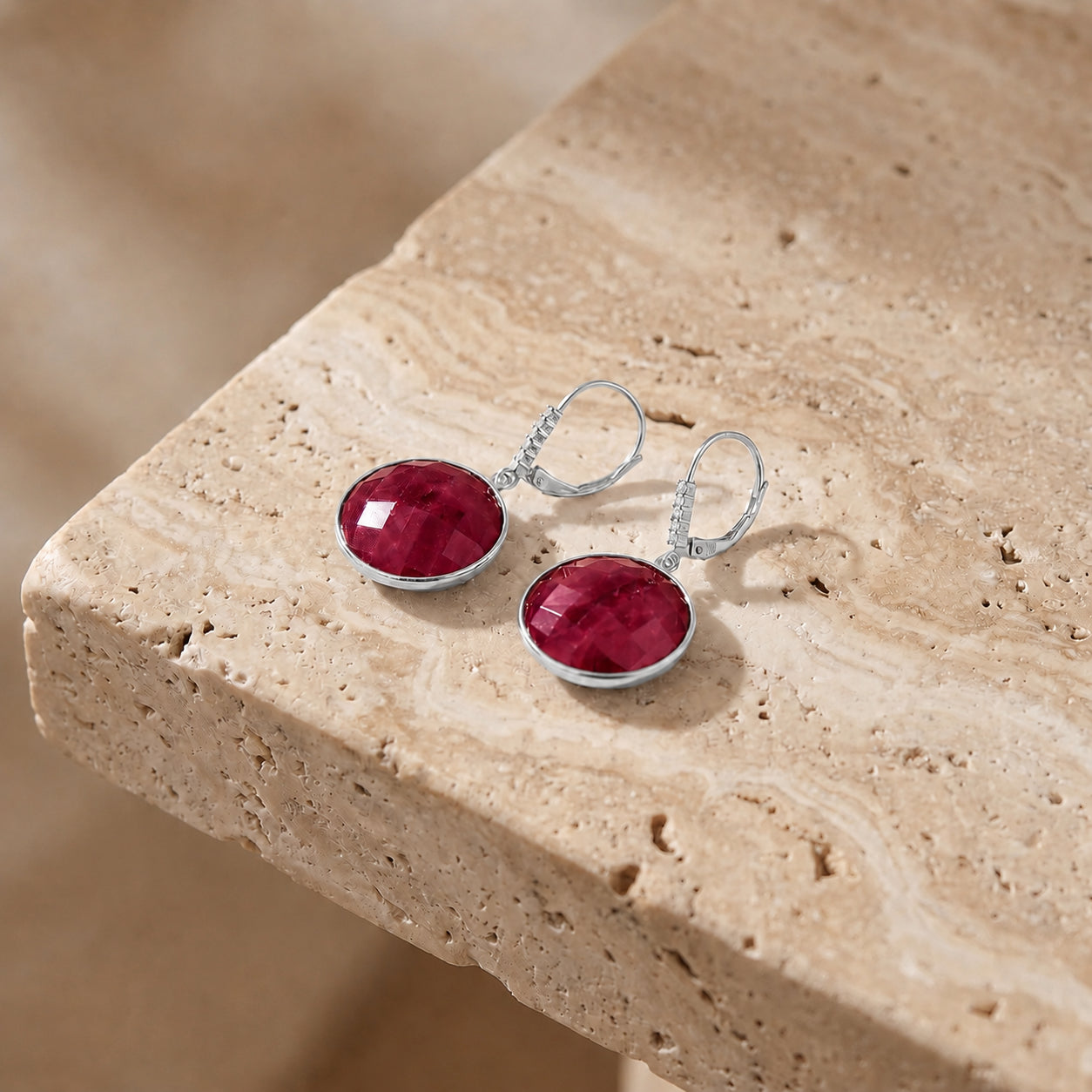 White Gold Earrings White Topaz 10K — Felicia